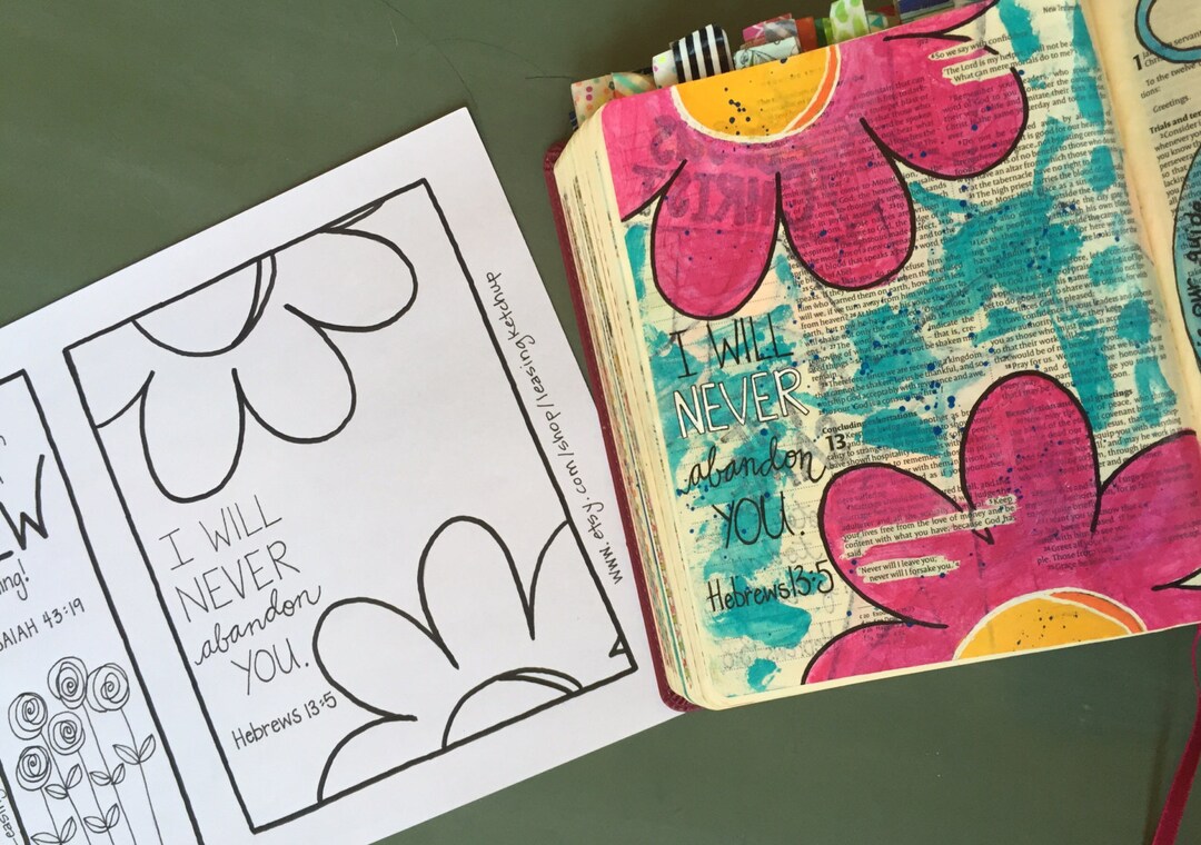 INSTANT DOWNLOAD - Bible Journaling Template - Etsy