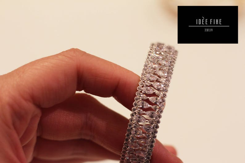 SilverGold Luxury Crystal Bangle Bracelet