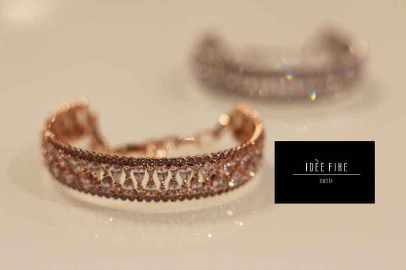 SilverGold Luxury Crystal Bangle Bracelet