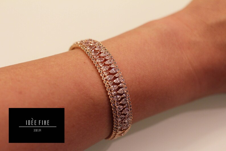 SilverGold Luxury Crystal Bangle Bracelet