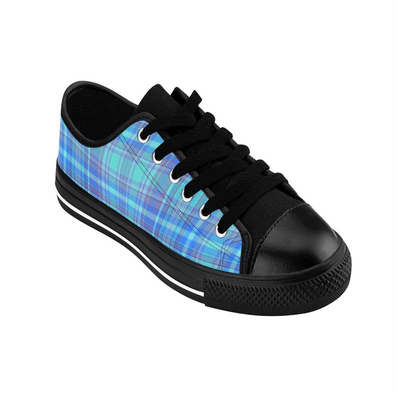 Blue Purple Plaid Shoes, Womens High Tops, Sneakers, Lace Up, Black, Vintage Design, Canvas, Converse Style, Hi Tops, Unique, Gifts Blue Purple Plaid Shoes, Womens High Tops, Sneakers, Lace Up, Black, Vintage Design, Canvas, Converse Style, Hi Tops, Unique, Gifts