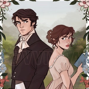 Pride and Prejudice | Elizabeth Bennet and Mr. Darcy | Jane Austen | Art Print