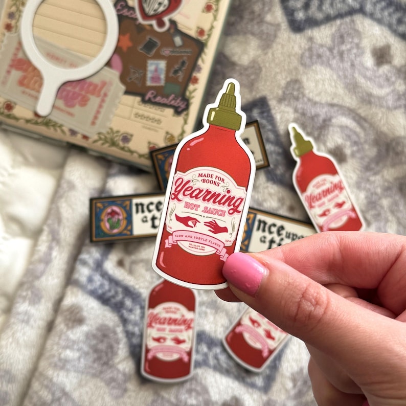 Yearning Romance Reader Hot Sauce Bookish Sticker - Book Lover Gifts for Readers image 3