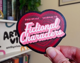 Este corazón pertenece a personajes de ficción Lector de romance literario Kindle Sticker