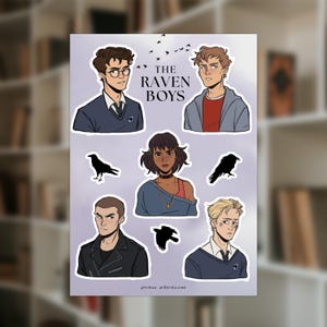 The Raven Boys Sticker Sheet: Matte Bookish Stickers