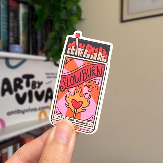 Slow Burn Clear Matte Book Sticker, Romance Reader Kindle Sticker