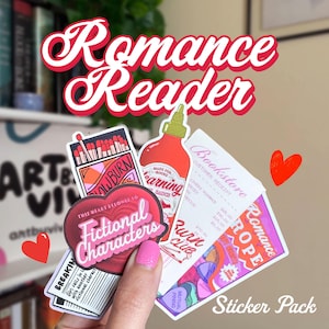Waterproof Romance Reader Sticker Bundle: Bookish Kindle Stickers