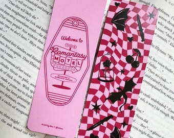 The Romantasy Motel Bookmark, Gift for Book Lovers, Retro and Groovy Design