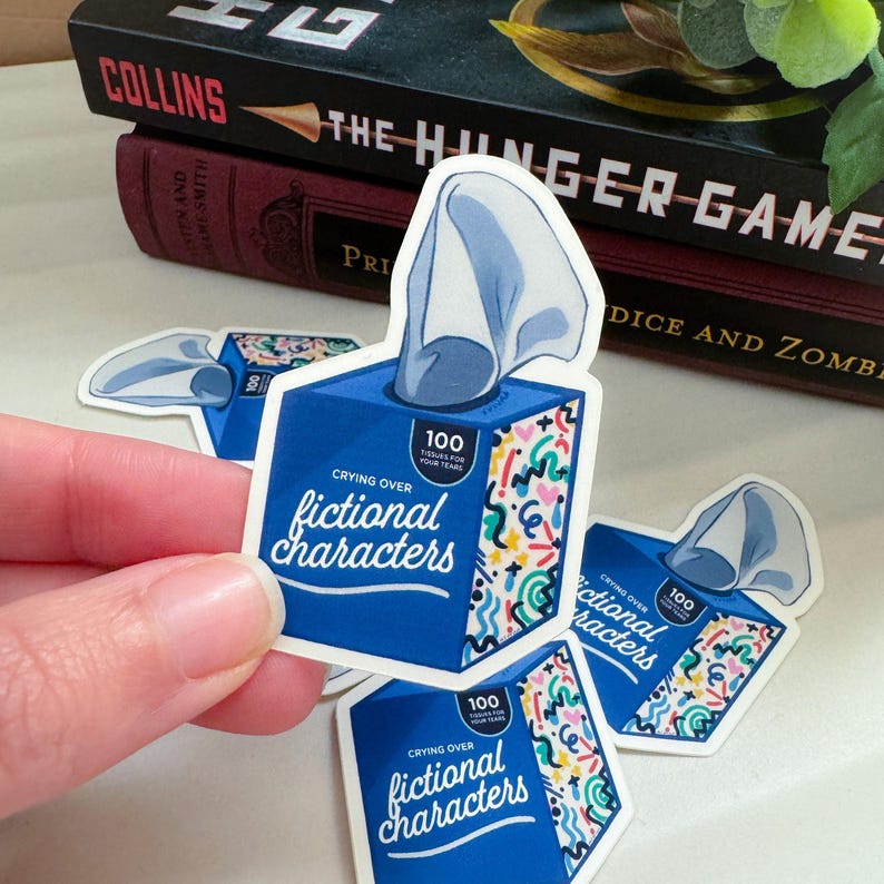 Crying Over Fictional Characters Bookish Kindle Sticker image 2