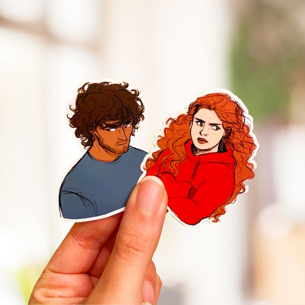 Scarlet and Wolf Stickers - The Lunar Chronicles | Bookish gifts, bookish merch, bookish stickers, fantasy books, kindle stickers
