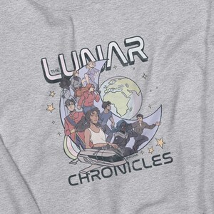 The Lunar Chronicles Sweatshirt: Bookish Crewneck, Distressed Illustration image 8