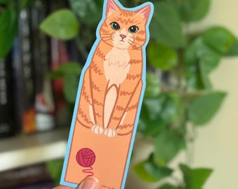 Orange Cat Bookmark for Cat and Book Lovers