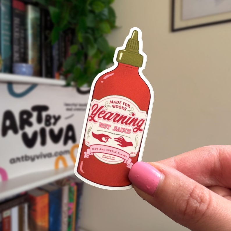 Yearning Romance Reader Hot Sauce Bookish Sticker - Book Lover Gifts for Readers image 1
