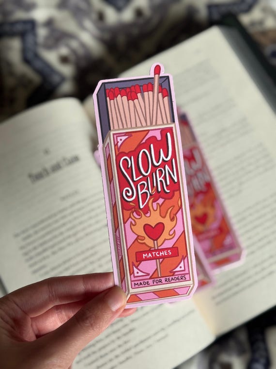Slow Burn Matches Soft Matte Die-Cut Bookmark - Romance Reader and Book Lover Gift