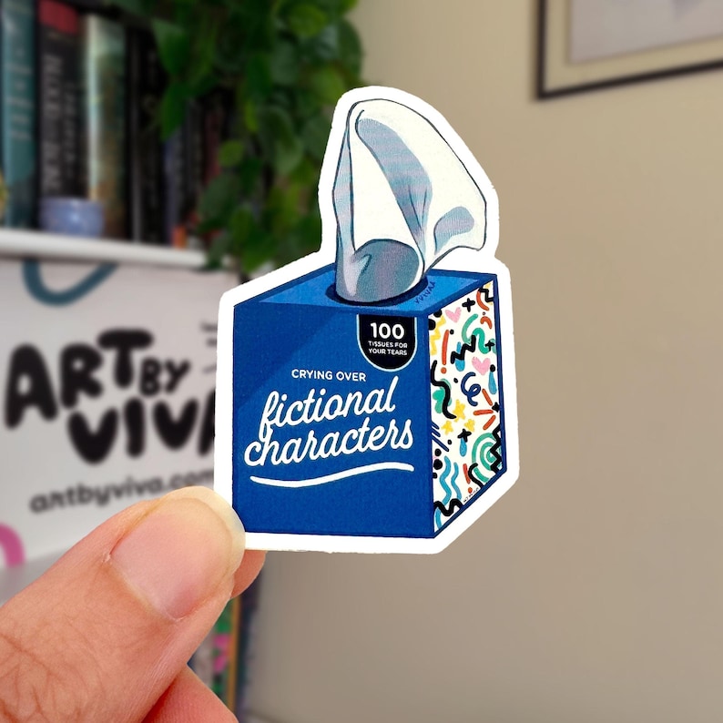 Crying Over Fictional Characters Bookish Kindle Sticker image 1