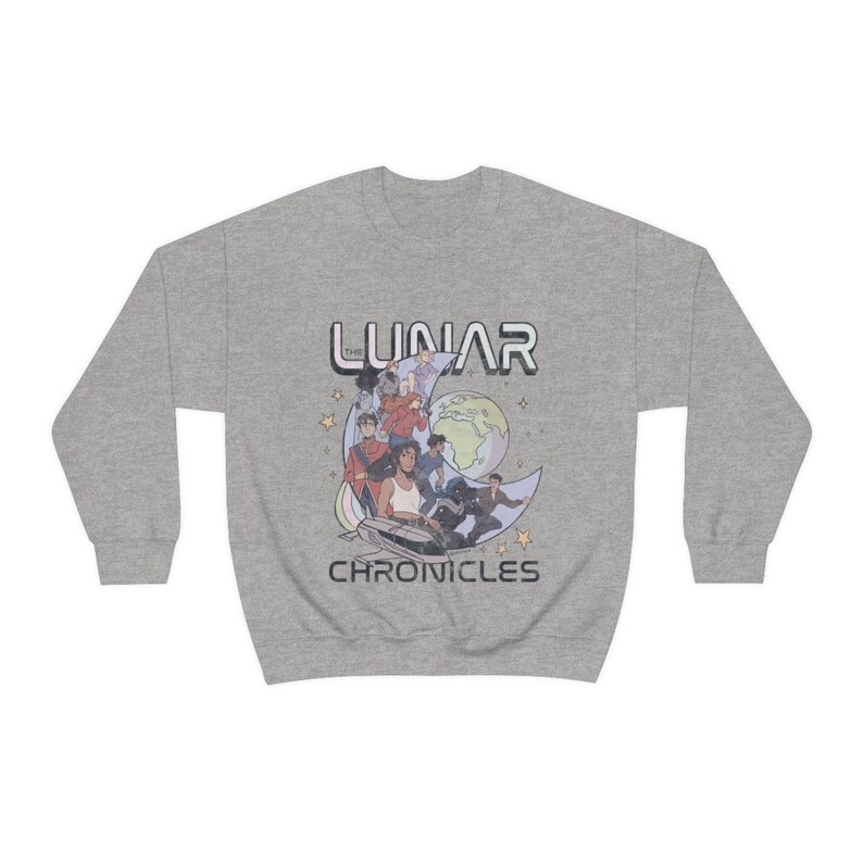 The Lunar Chronicles Sweatshirt: Bookish Crewneck, Distressed Illustration image 7