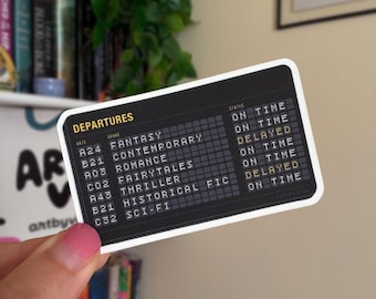 Departures Sign Bookish Sticker, Kindle Sticker