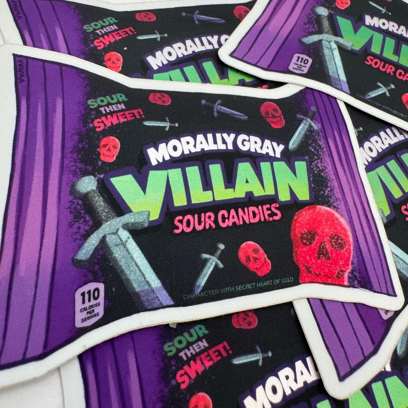 Morally Gray Villain Candy - Soft Matte Kindle Sticker for Villain Lovers zdjęcie 4