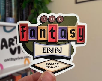 Fantasy Inn Kindle Bookish Sticker: Bookish Motel, Gift for Readers
