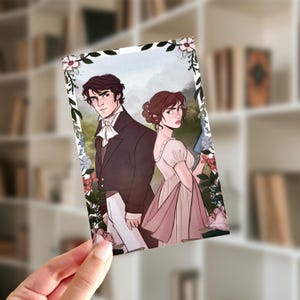 Pride and Prejudice 4x6 Art Print – Elizabeth Bennet & Mr. Darcy – Jane Austen Wall Decor