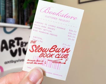 Slow Burn Book Club Receipt Bookish Sticker - Gift for Readers