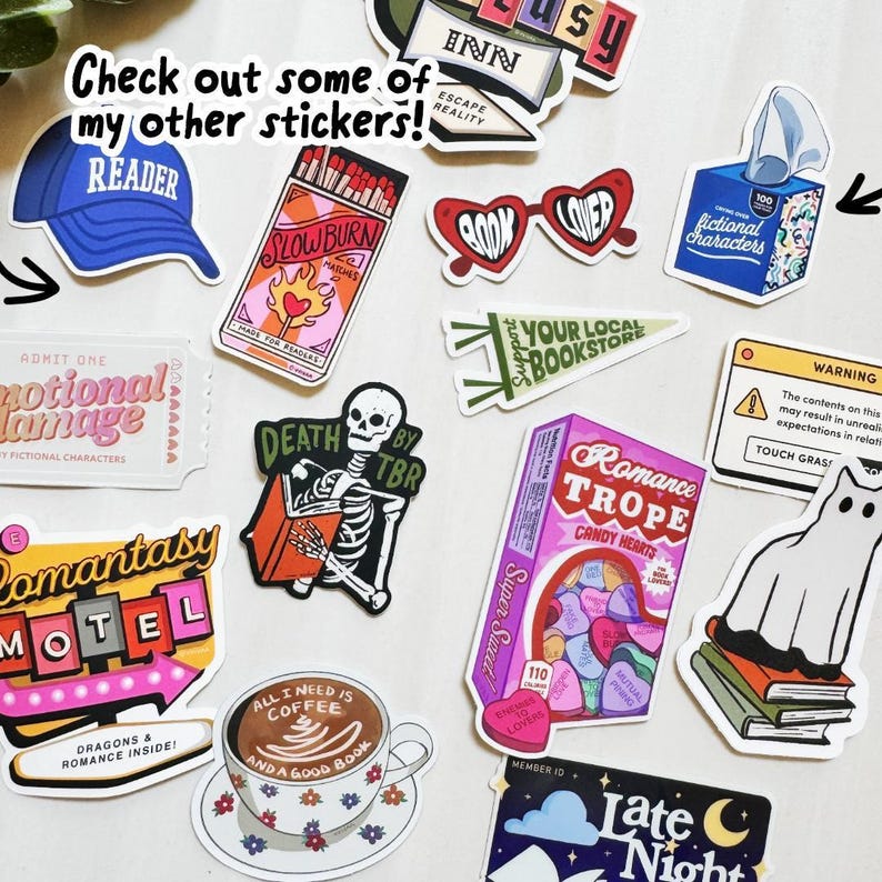 Crying Over Fictional Characters Bookish Kindle Sticker image 3