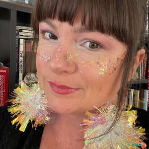 Iridescent Tinsel Earrings