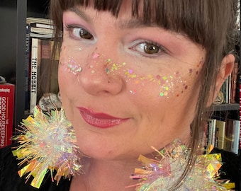 Iridescent Tinsel Earrings