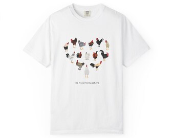 -shirt Soyez gentil avec les coqs | Illustration de coeur de poulet