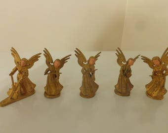 vintage gold plastic christmas angel figurines set of 5 1960s made in hong kong vintage angel figurines christmas angels vintage xmas - Christmas Angel Figurines vintage gold plastic christmas angel figurines set of 5 1960s made in hong kong vintage angel figurines christmas angels vintage xmas - Christmas Angel Figurines