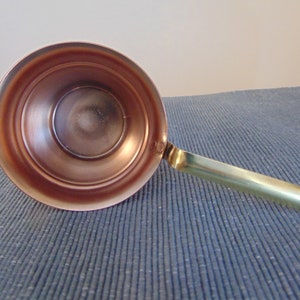 Vintage Genuine Copper Water Dipper With Solid Brass Handle, 1970's Vintage Copper Ladle Vintage Copper Water Dipper Farmhouse Kitchen image 3