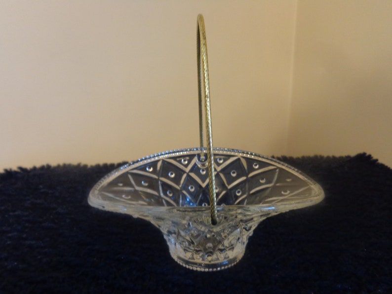 Vintage avon Glass Basket With Gold Tone Rope Etsy