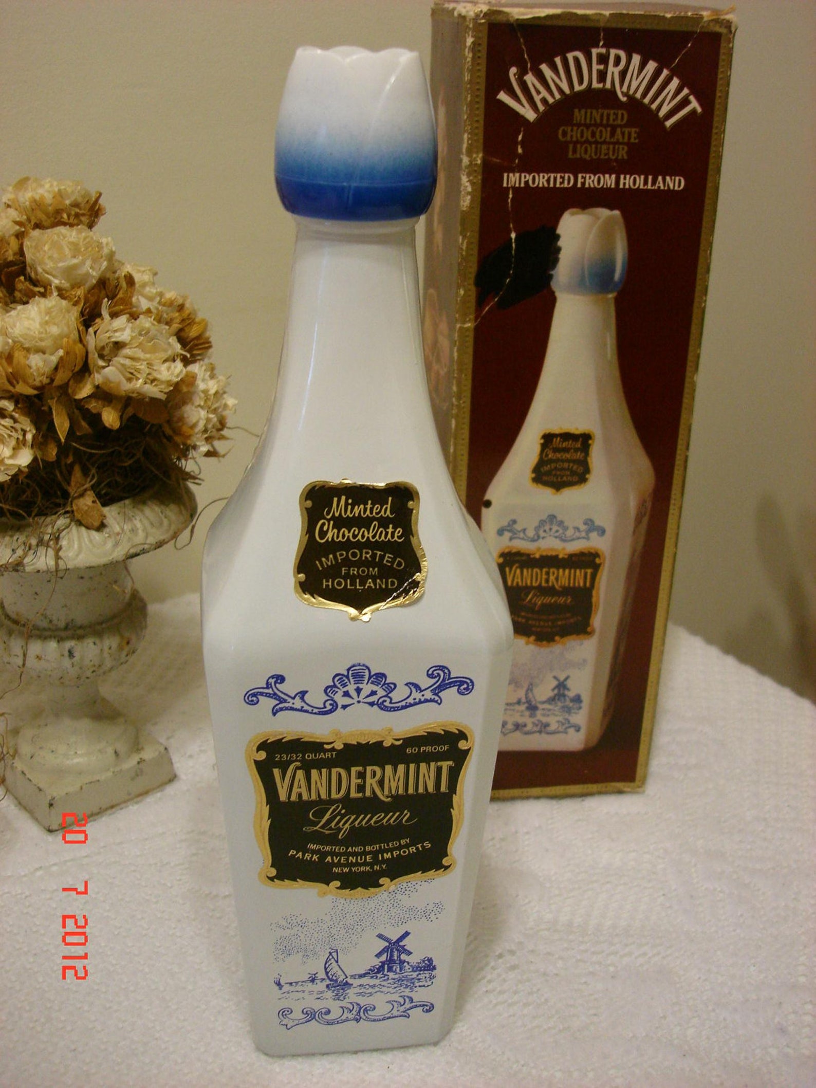 Vintage Delft Vandermint White Liqueur Decanter With Original Etsy