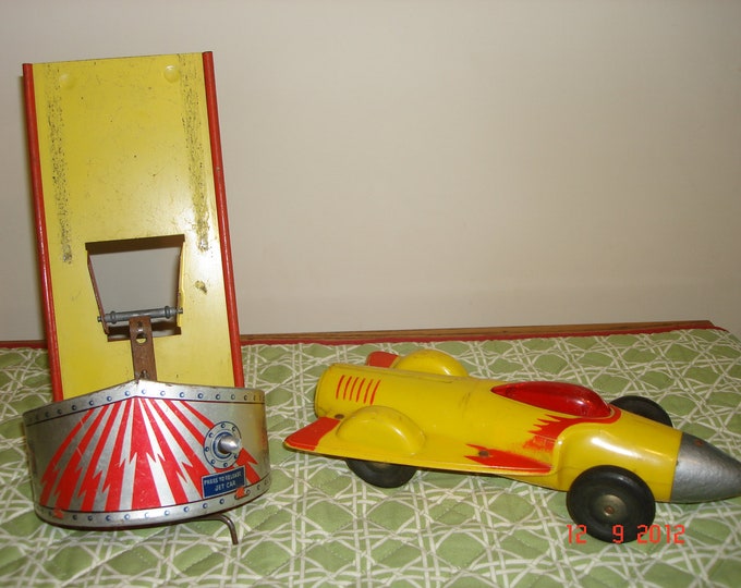 Vintage Ideal Turbo Jet Car From the 1950's Rare Tin Toy Vintage