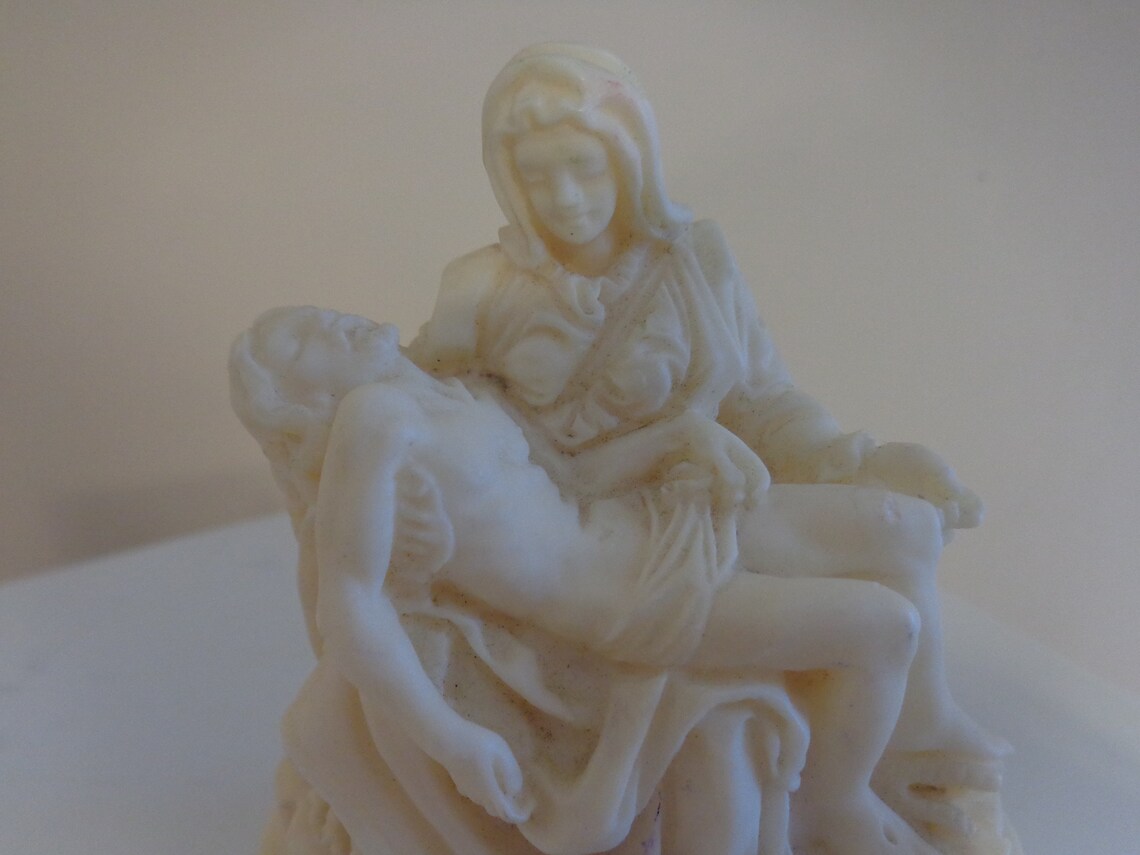 Vintage Pieta Religious Figurine/Statue Carved Etsy