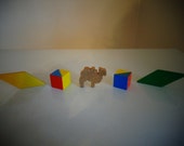 Vintage German Miniature Wooden Toys, 5 Piece Set,Hand Painted 1960 39 s - Vintage Penny Toys - Vintage Wood Christmas Putz Toys - Folk Art Toy