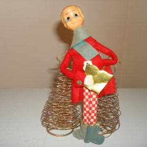 Vintage 1960's Standing Christmas Caroler, Felt Clothes- Vintage Ornaments - Vintage Christmas Decorations - 1960's Christmas Ornaments