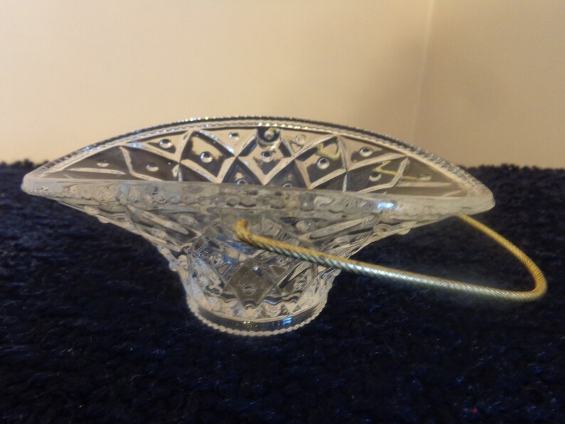 Vintage avon Glass Basket With Gold Tone Rope Etsy