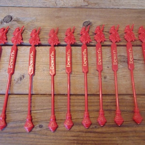 Vintage "Dewar's" Plastic Drink Stirrers,Swizzle Sticks,Set Of 10,1970's -Vintage Dewar's Stirrers -Retro Cocktail Stirrers -Vintage Barware