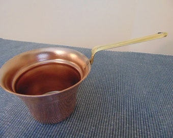 Vintage Genuine Copper Water Dipper With Solid Brass Handle, 1970's - Vintage Copper Ladle - Vintage Copper Water Dipper - Farmhouse Kitchen