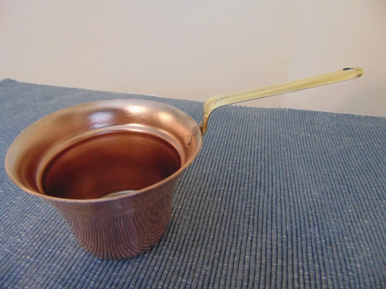 Vintage Genuine Copper Water Dipper With Solid Brass Handle, 1970's Vintage Copper Ladle Vintage Copper Water Dipper Farmhouse Kitchen image 1