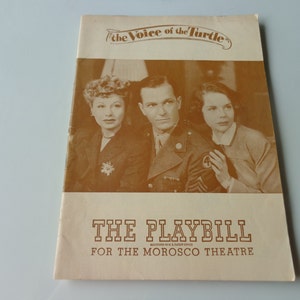 Vintage 1946 &quot;The Voice Of The Turtle&quot; Souvenir Broadway Playbill, Program - Broadway Memorabilia - 1940&#39;s Broadway Souvenir Playbill