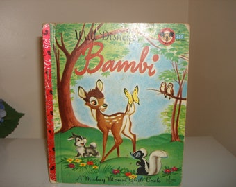 Vintage Walt Disney "Bambi" Children's Book, 1948, A Mickey Mouse Club Book - Vintage Mickey Mouse Club Book - Vintage Children's Book