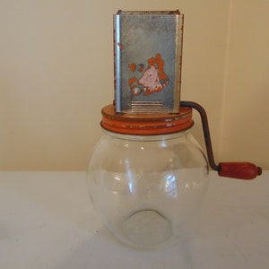 Nut Chopper Antique Androck Metal Food Grater With Glass Jar Vintage  Collectible Primitive Food Shedder 