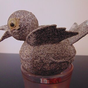 Vintage 1950's Silver Mica Glitter Bird Christmas Ornament,Great Condition-1950's Mica Bird Xmas Ornament-Mid Century Glitter Bird Ornament