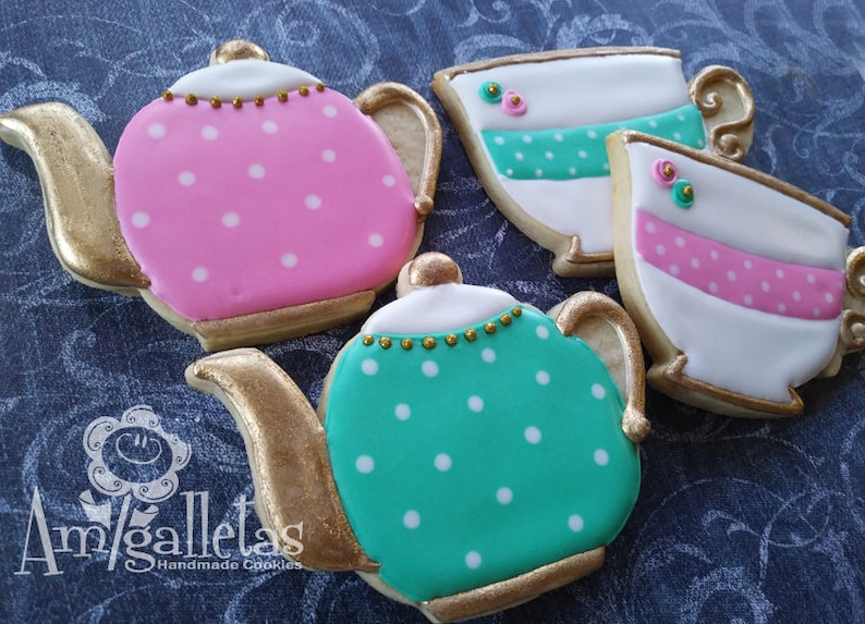 Tea Party Sugar Cookies /Teacup cookie 1 dozen image 0
