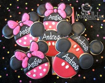 Mickey Mouse cookies/ Minnie Mouse -1 dozen