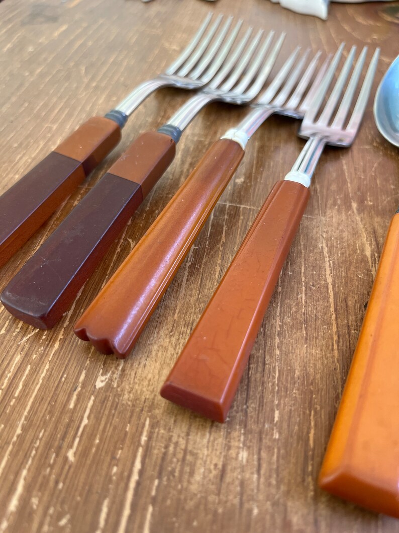 Vintage, Bakelite, Utensils, Forks, Spoons Etsy