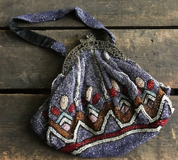 Vintage / Antique beaded purse ~ Vintage beaded ev