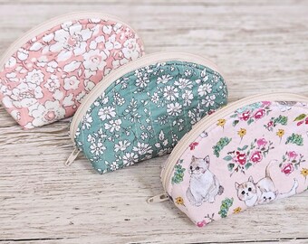 Quilted MINI Dumpling Pouch – Handmade Zipper Coin Purse, Small Makeup Bag,Travel Pouch for Jewellery, Lip Balm, Earbuds, Hair Accessories